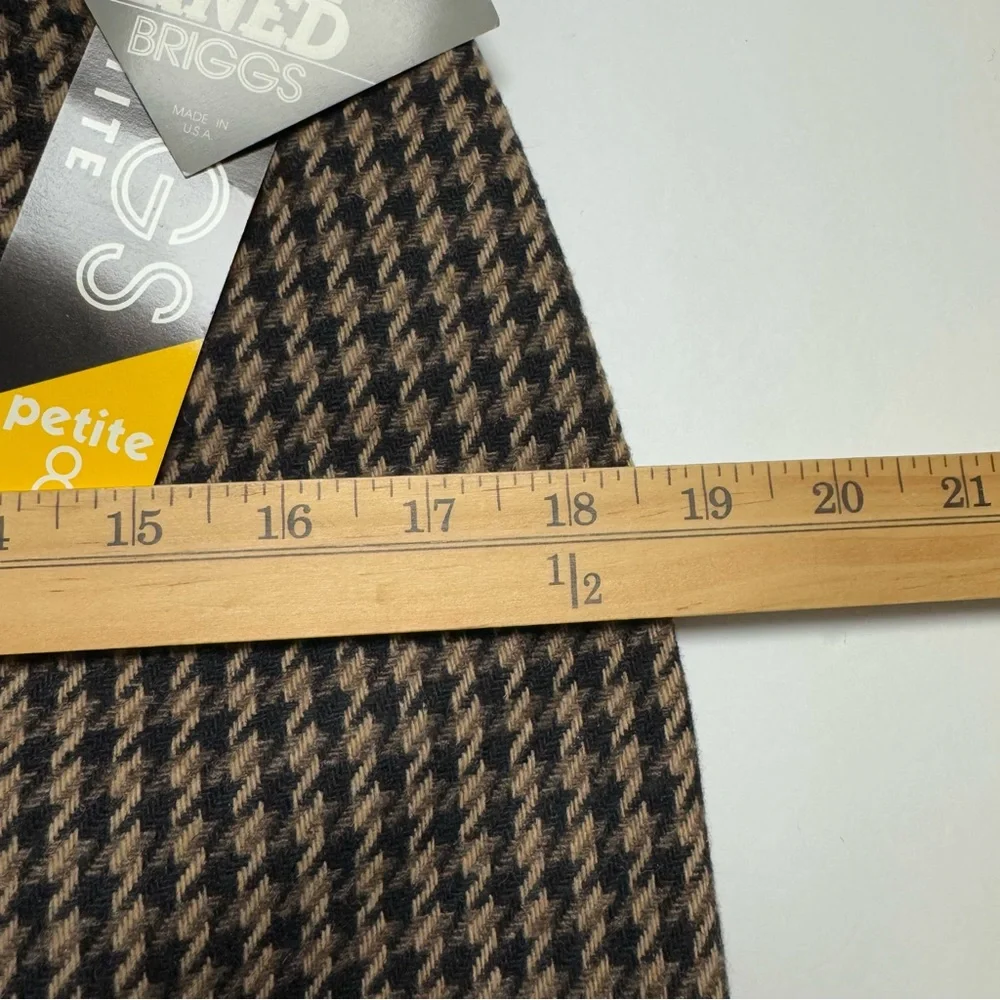 Vintage BRIGGS NY Fully Lined Wool Blend Brown Pencil Skirt Size: 8P Made In USA - Picture 10 of 12